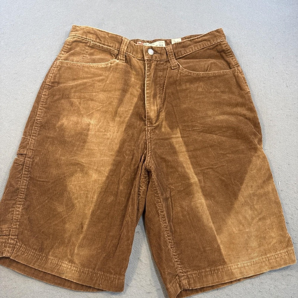VTG Bugle Boy shorts mens 32 Baggy  Brn Corduroy Multi Shade Skater Hip Hop Wide